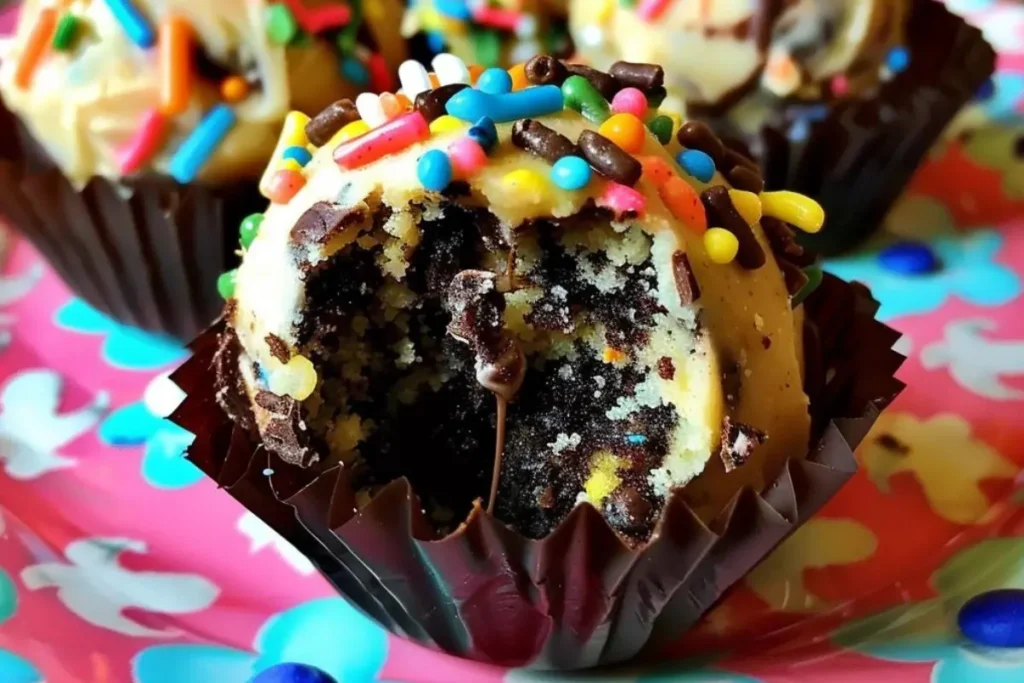 Cake Batter Cookie Dough Brownie Bombs