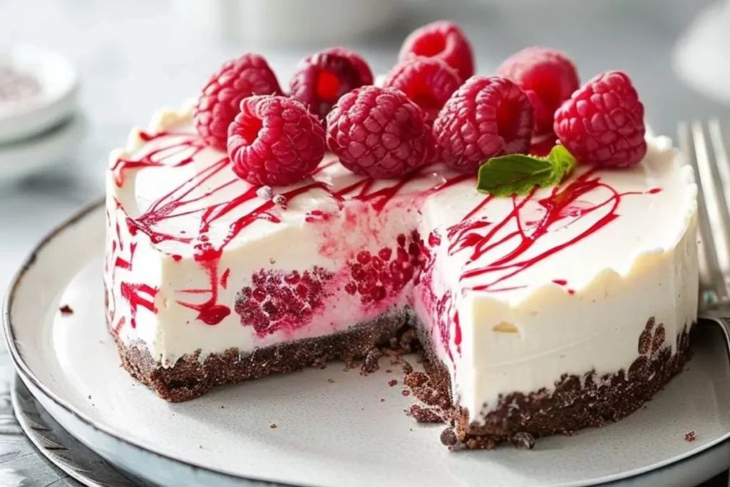 No Bake White Chocolate Raspberry Cheesecake (2)